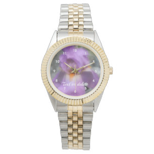 Lavender Bearded Iris Flower Personalized Horloge
