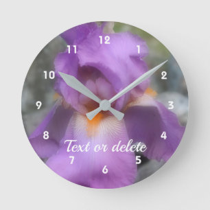 Lavender Bearded Iris Flower Personalized Ronde Klok