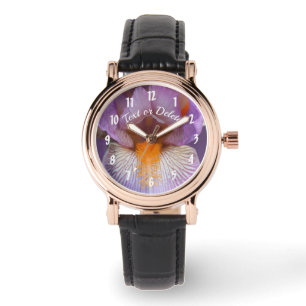 Lavender Bearded Iris Flower Petals Specialized Horloge