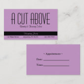 Lavender Beauty Salon Carte de visite (Devant / Derrière)