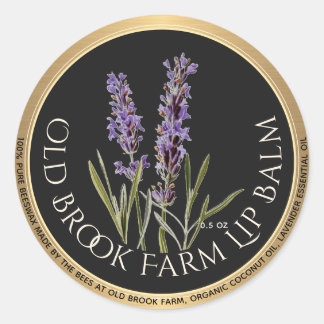 Lavender Beeswax Lip Balm Classic Round Sticker