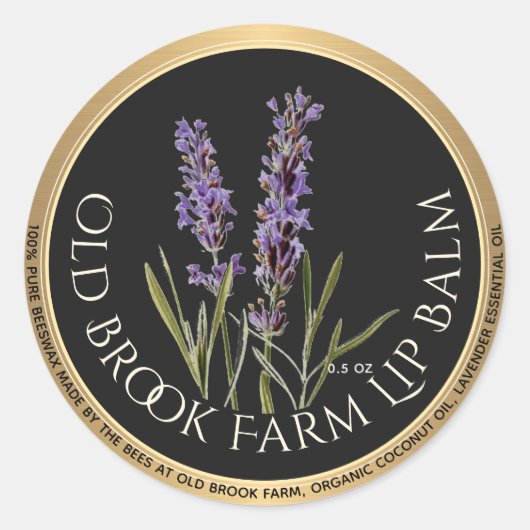 Lavender Beeswax Lip Balm Classic Round Sticker (Voorkant)