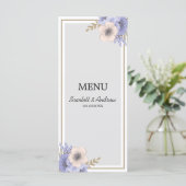 Lavender & Beige Flowers Menu (Staand voorkant)