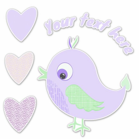 Lavender Billy autocollant oiseau (Devant)