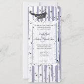 Lavender Birch Tree  Bird Wedding Invite Kaart (Voorkant)