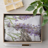 Lavender Bird Briefkaart French Script Decoupage Tissuepapier (Geschenk)