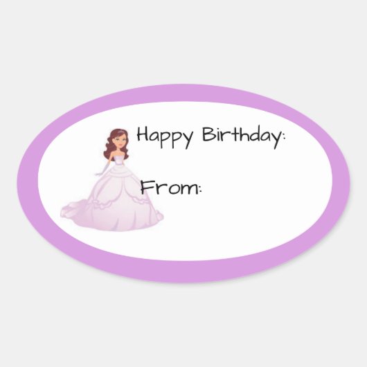 Lavender Birthday Girl Gift Label Sticker (Voorkant)