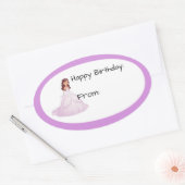 Lavender Birthday Girl Gift Label Sticker (Envelop)