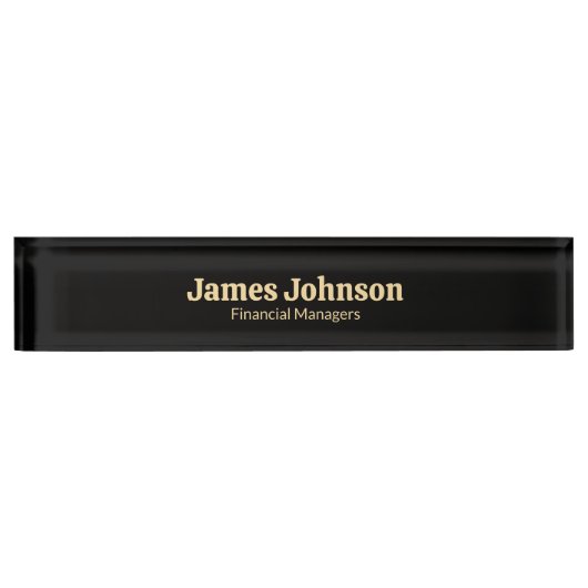 Lavender Black Retro Bold Serif Desk Name Plate Naambordje (Voorkant)