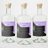 Lavender Black Wavy Rose Gold Logo Étiquettes de p (Bouteilles)