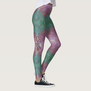 Lavender & Blauwgroen Groen personaliseer de kwali Leggings