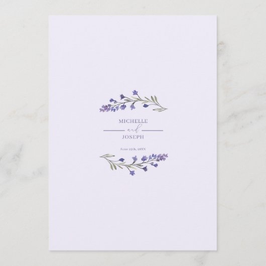 Lavender Bliss Élégant programme d'aquarelle (Dos)