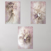 Lavender Blooms Portrait white dove Rustic Floral (Recto)