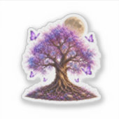 Lavender Blossom Moon Tree Sticker (Devant)