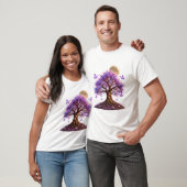 Lavender Blossom Moon Tree White T-Shirt (Unisexe)