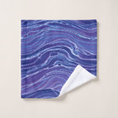 Lavender Blue Abstract Waves Pattern Bad Handdoek (Wasdoekje)