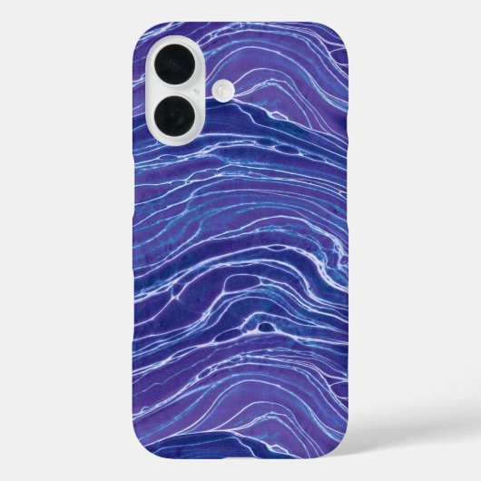 Lavender Blue Abstract Waves Pattern Case-Mate iPhone Case (Achterkant)