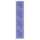 Lavender Blue Abstract Waves Pattern Korte Tafelloper (Voorkant)