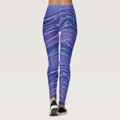 Lavender Blue Abstract Waves Pattern   Leggings (Achterkant)
