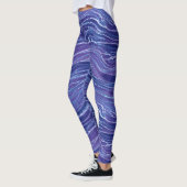 Lavender Blue Abstract Waves Pattern   Leggings (Links)