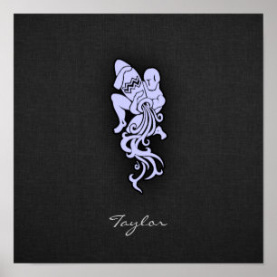 Lavender Blue Aquarius Poster