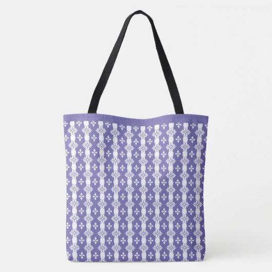 Lavender Blue en White Geometric Pattern Draagtas (Achterkant)