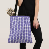 Lavender Blue en White Geometric Pattern Draagtas (Dichtbij)
