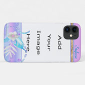 Lavender & Blue Flowered Border Case-Mate iPhone Case (Achterkant (horizontaal))
