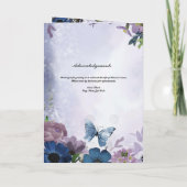 Lavender Blue Flowers Butterfly Funeral Programme Programma (Achterkant)