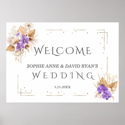 Lavender Blue Flowers or Mariage Affiche de bienve (Devant)