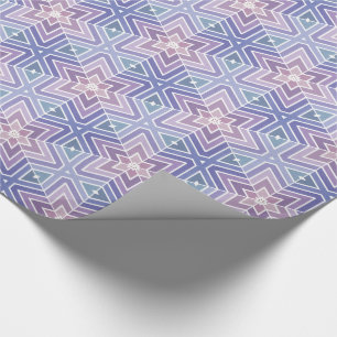 Lavender & Blue Geometric Star Maze Pattern Cadeaupapier