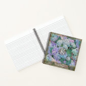  lavender Blue Hydrangea Floral Monogram Notitieboek (Binnen)