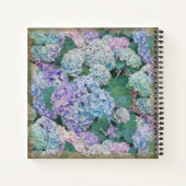  lavender Blue Hydrangea Floral Monogram Notitieboek (Achterkant)