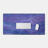 Lavender Blue Lace Marble Acrylic Abstraction Bureaumat (Keyboard & Muis)