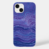 Lavender Blue Lace Marble Acrylic Abstraction Case-Mate iPhone Case (Achterkant)