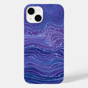 Lavender Blue Lace Marble Acrylic Abstraction Case-Mate iPhone 14 Hoesje