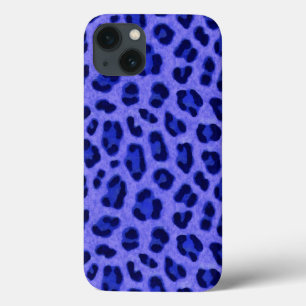 Lavender Blue Leopard Animal Print Skin Patroon   iPhone 13 Hoesje