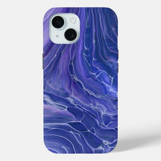 Lavender Blue Marble Acrylic Abstract Case-Mate iPhone Case (Achterkant)