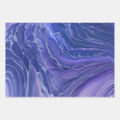 Lavender Blue Marble Acrylic Abstract Inpakpapier Vel (Voorkant 2)