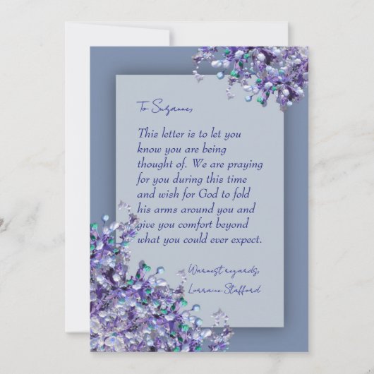 Lavender Blue Spring Lilacs Sympathy Card Kaart (Voorkant)