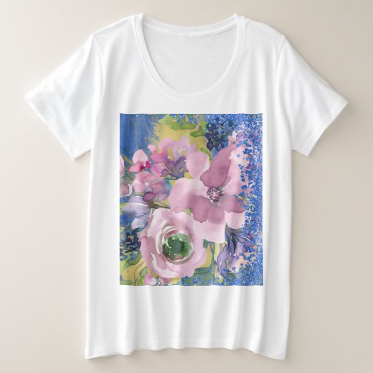 Lavender Blues Aquarelle Parties scintillant flora (Design devant)