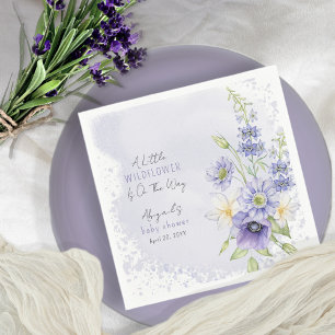 Lavender Boho A Little Wildflower Baby shower Servet