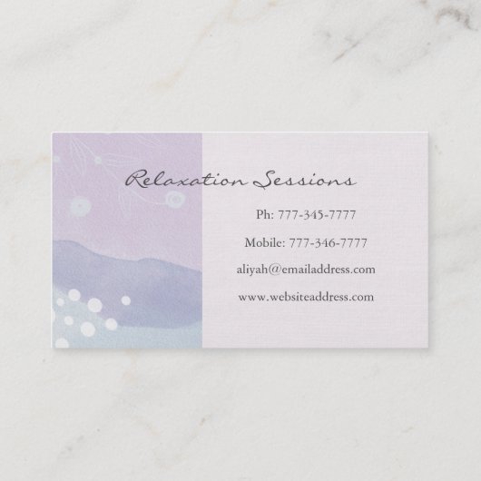 Lavender Boho douce Carte de visite méditatif (Dos)