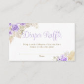 Lavender Boho Pampas Floral Palm Diaper Raffle Informatiekaartje (Voorkant)
