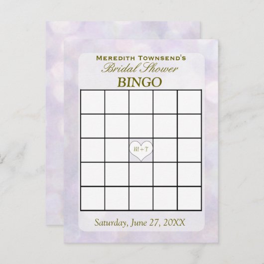 Lavender Bokeh | Carte Bingo (Devant / Derrière)