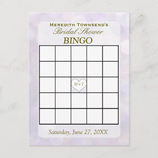 Lavender Bokeh | Carte Bingo (Devant)