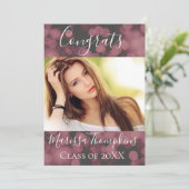 Lavender Bokeh Chic Graduation Card Invitation (Debout devant)