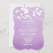 Lavender Bokeh Glitter Lights Wedding Uitnodiging (Voorkant)