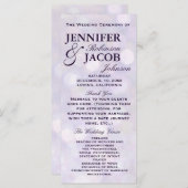 Lavender Bokeh souligne le programme de mariage (Devant / Derrière)