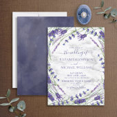 Lavender Botanical Lijst Marble Waterverf Wedding Kaart